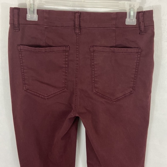 Tinsel Women’s Jeans Burgundy Size 28 (28 x 26) Rough Hem Mid Rise Straight Leg - Picture 6 of 11